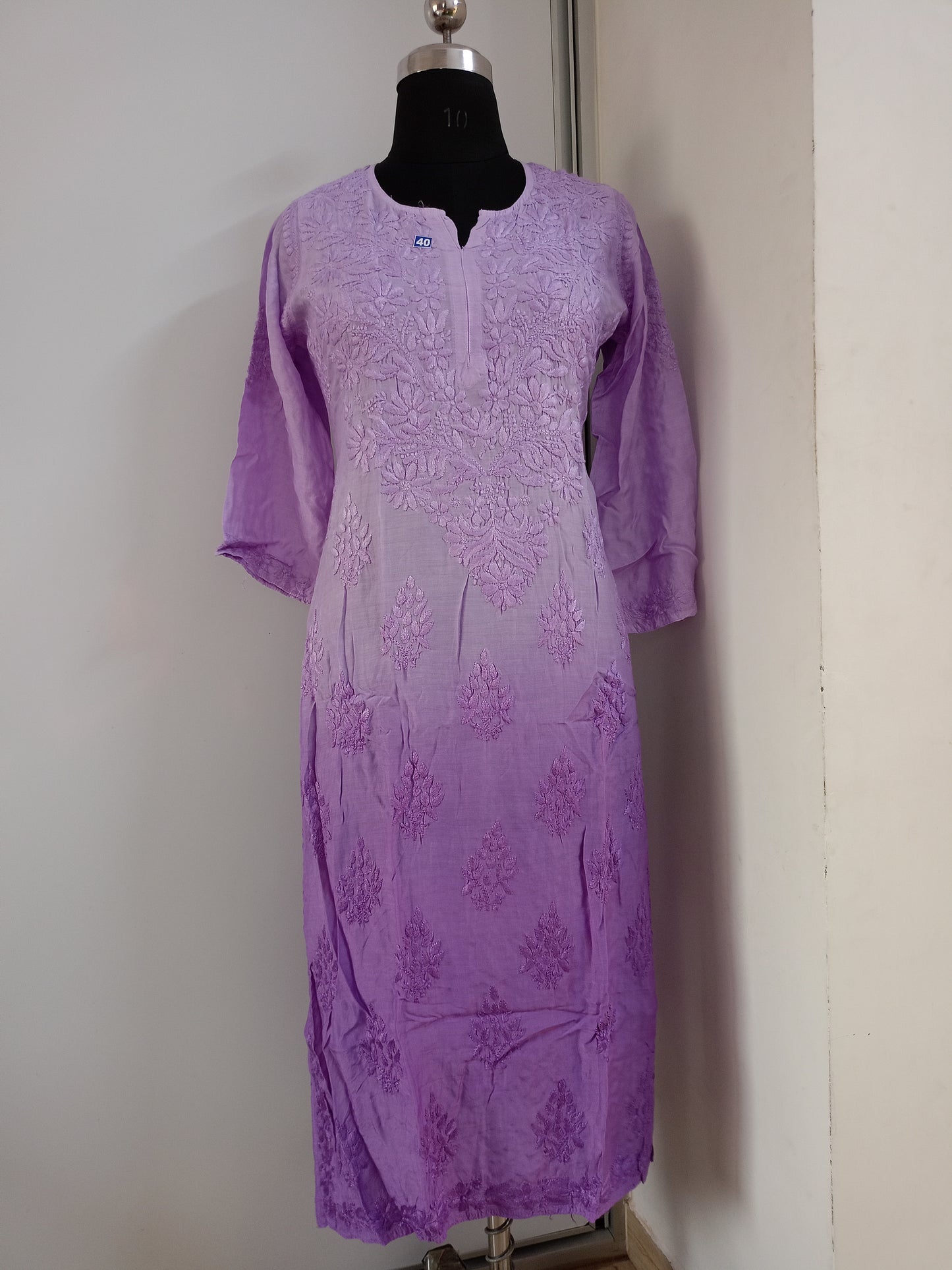 PURE MUSLIN SHADED HANDWORK KURTA