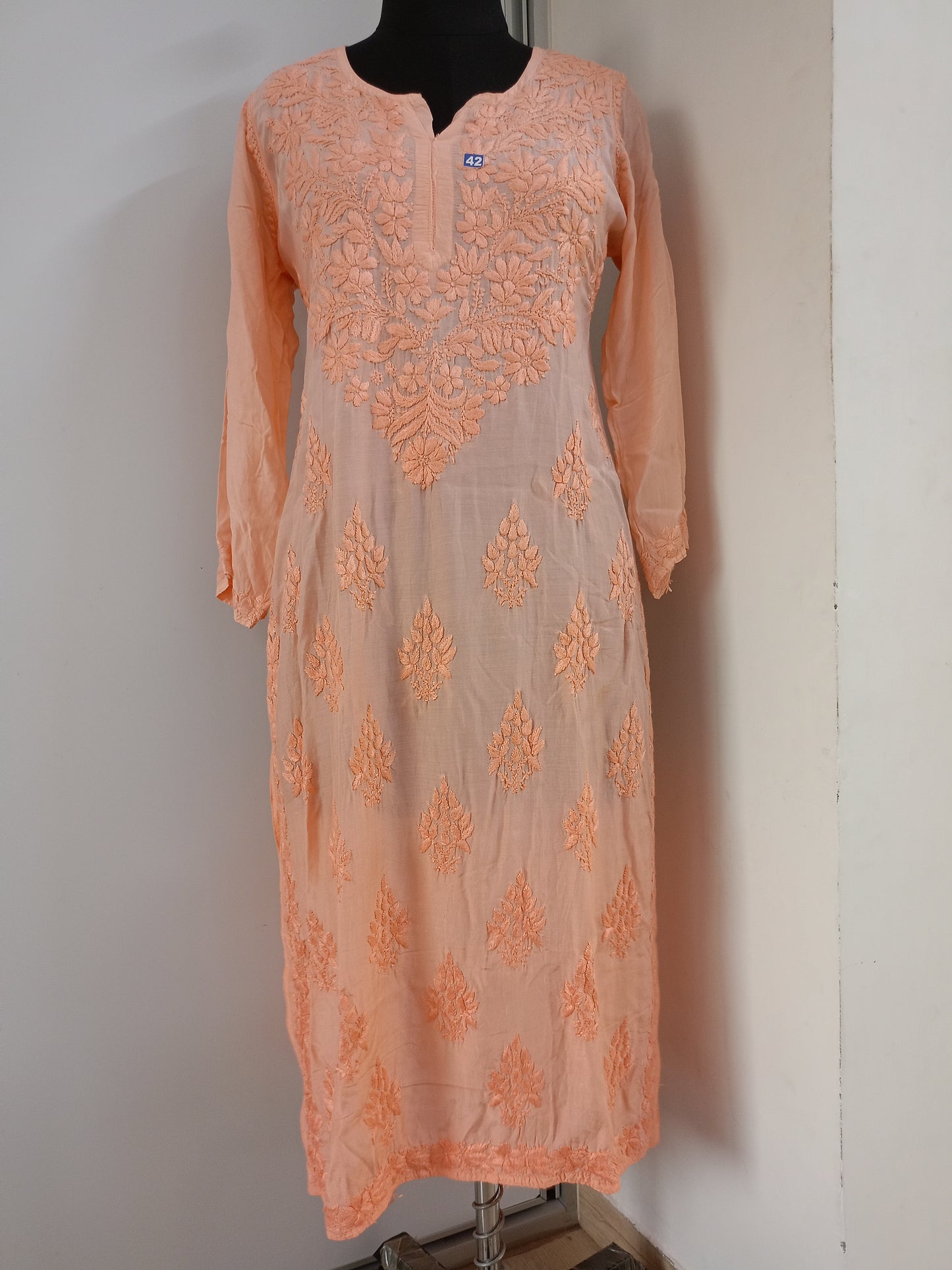 PURE MUSLIN SHADED HANDWORK KURTA