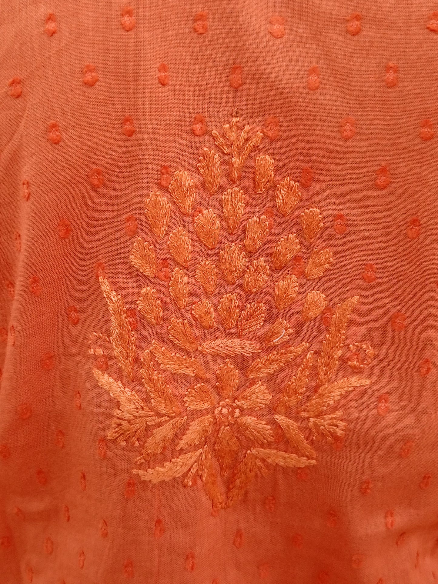 Angrakha Pattern Kurti In Mul Dobby Cotton Material