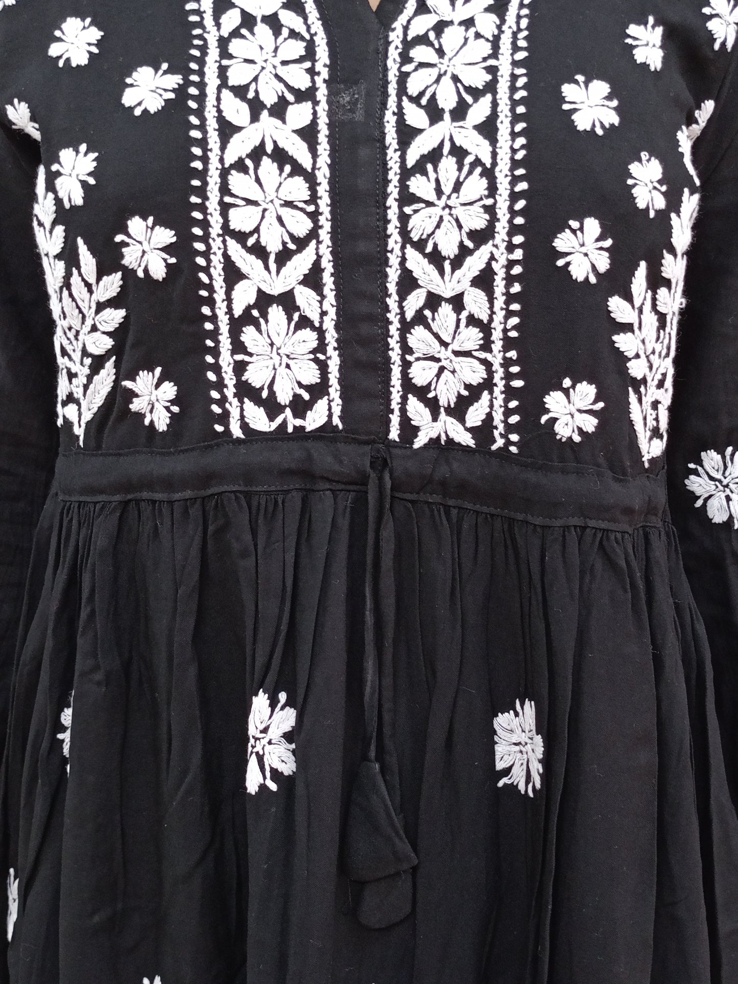 Peplum short kurti in black colour