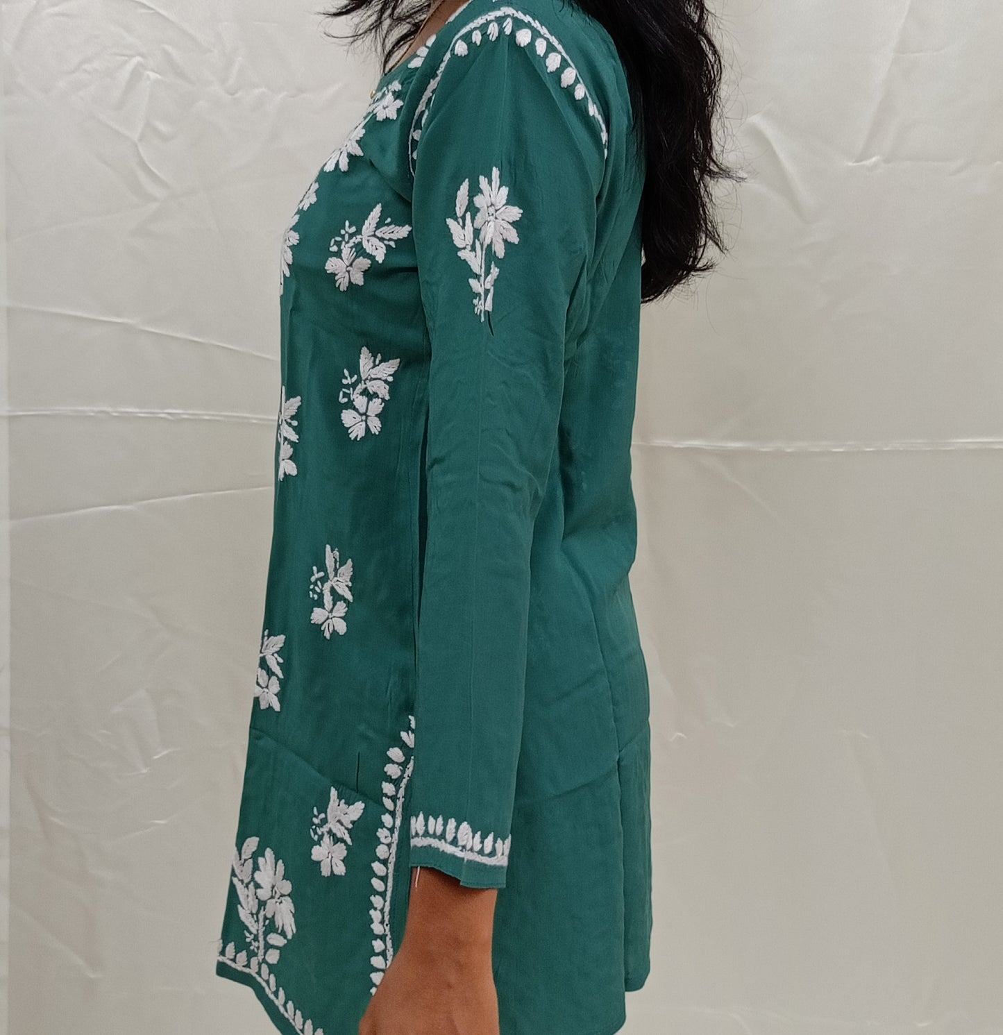 White work Short Kurti In Modal Material