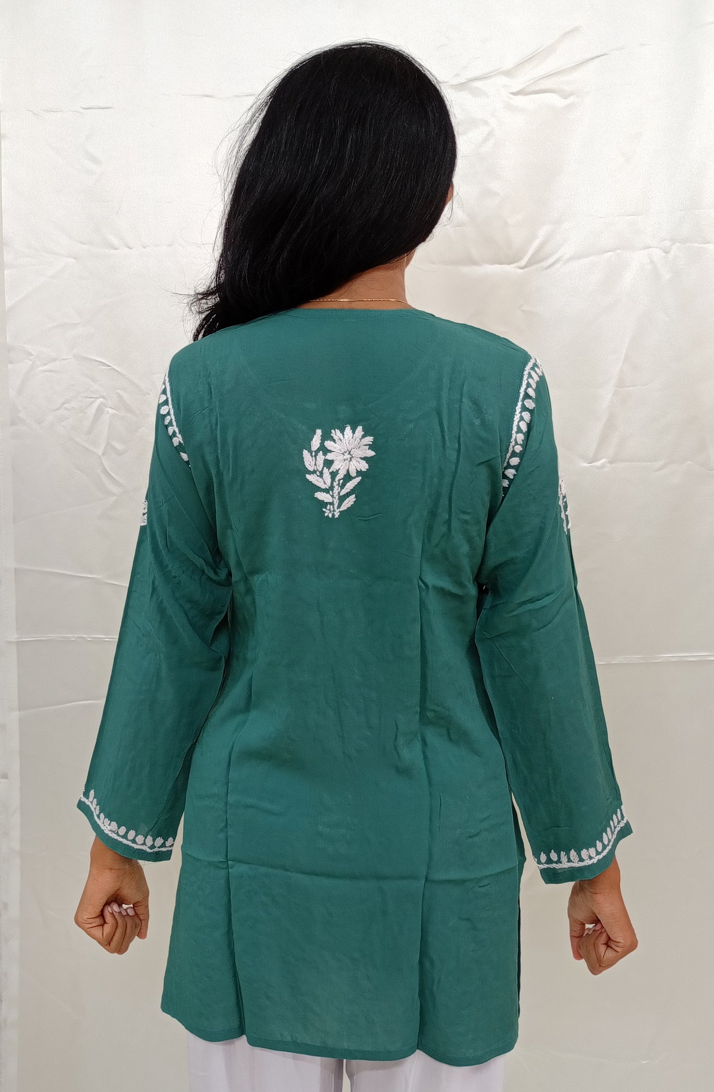 White work Short Kurti In Modal Material