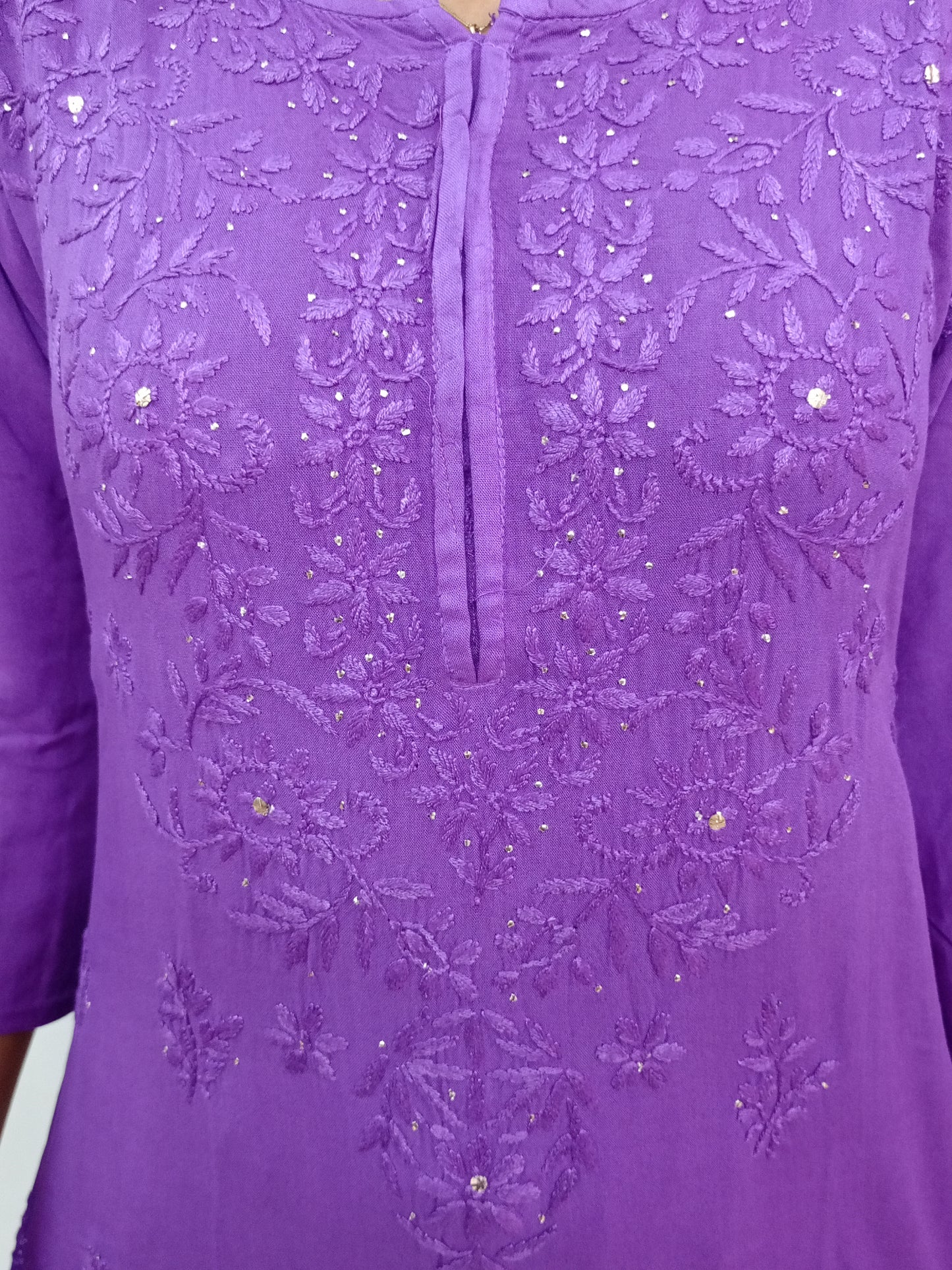 Rayon material mukesh work long kurti