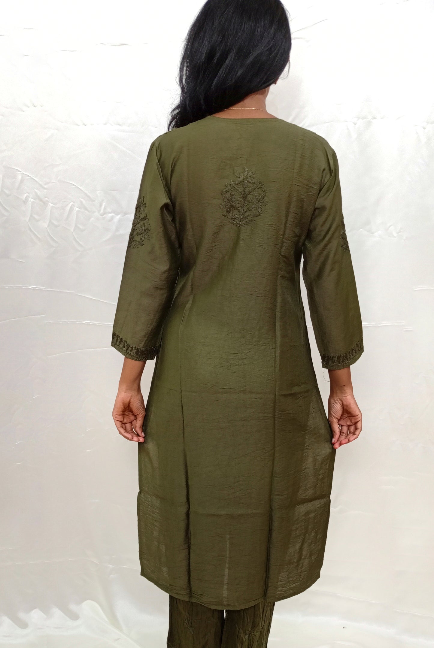Pure chanderi silk material two piece pair
