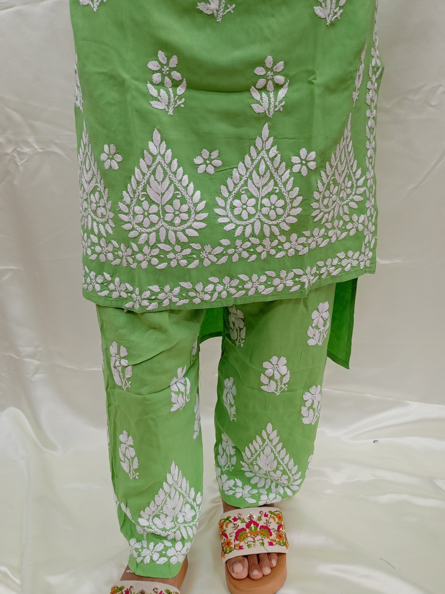 Modal Cotton White Work Pair In 3D Work