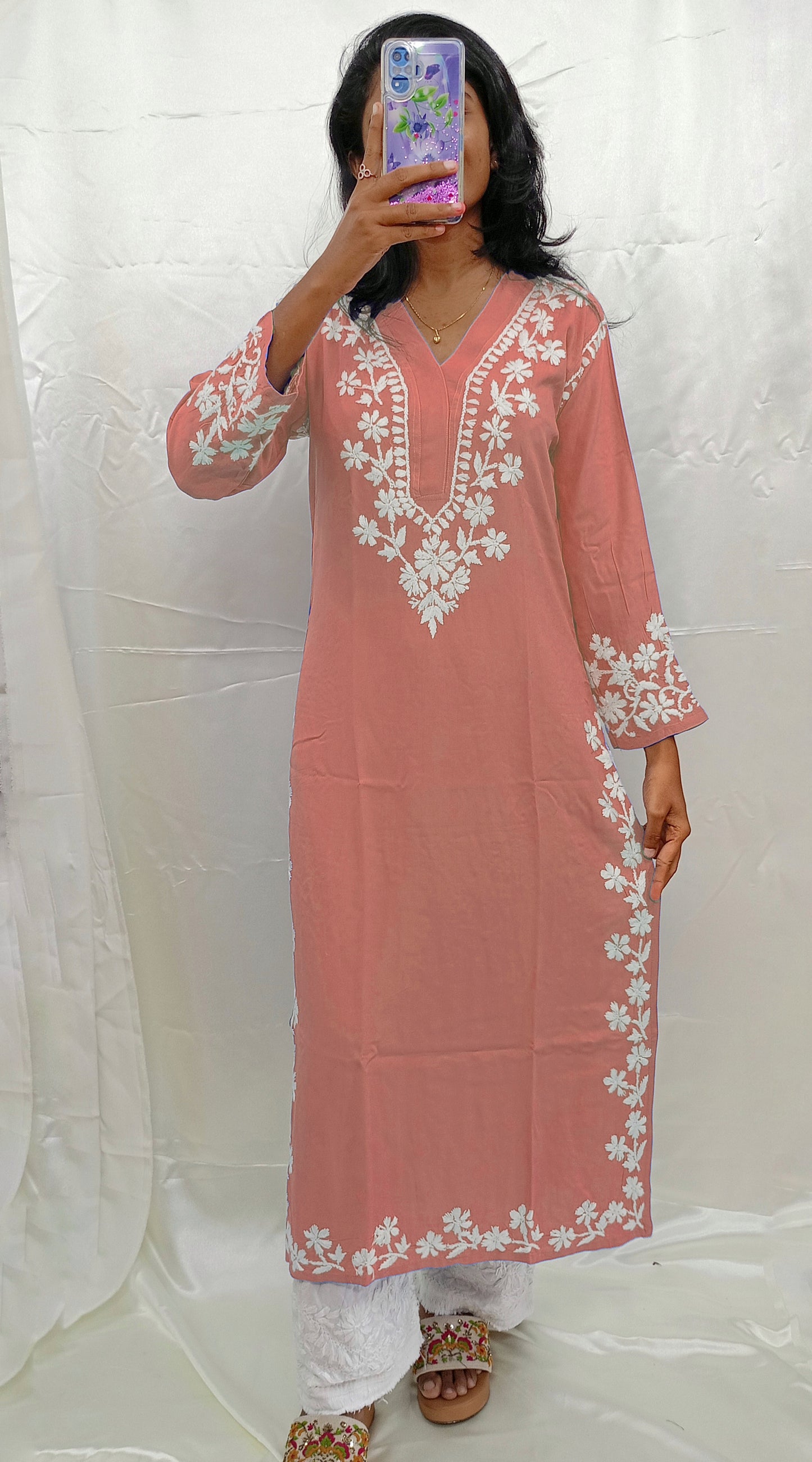 V Neck Modal Material Kurti