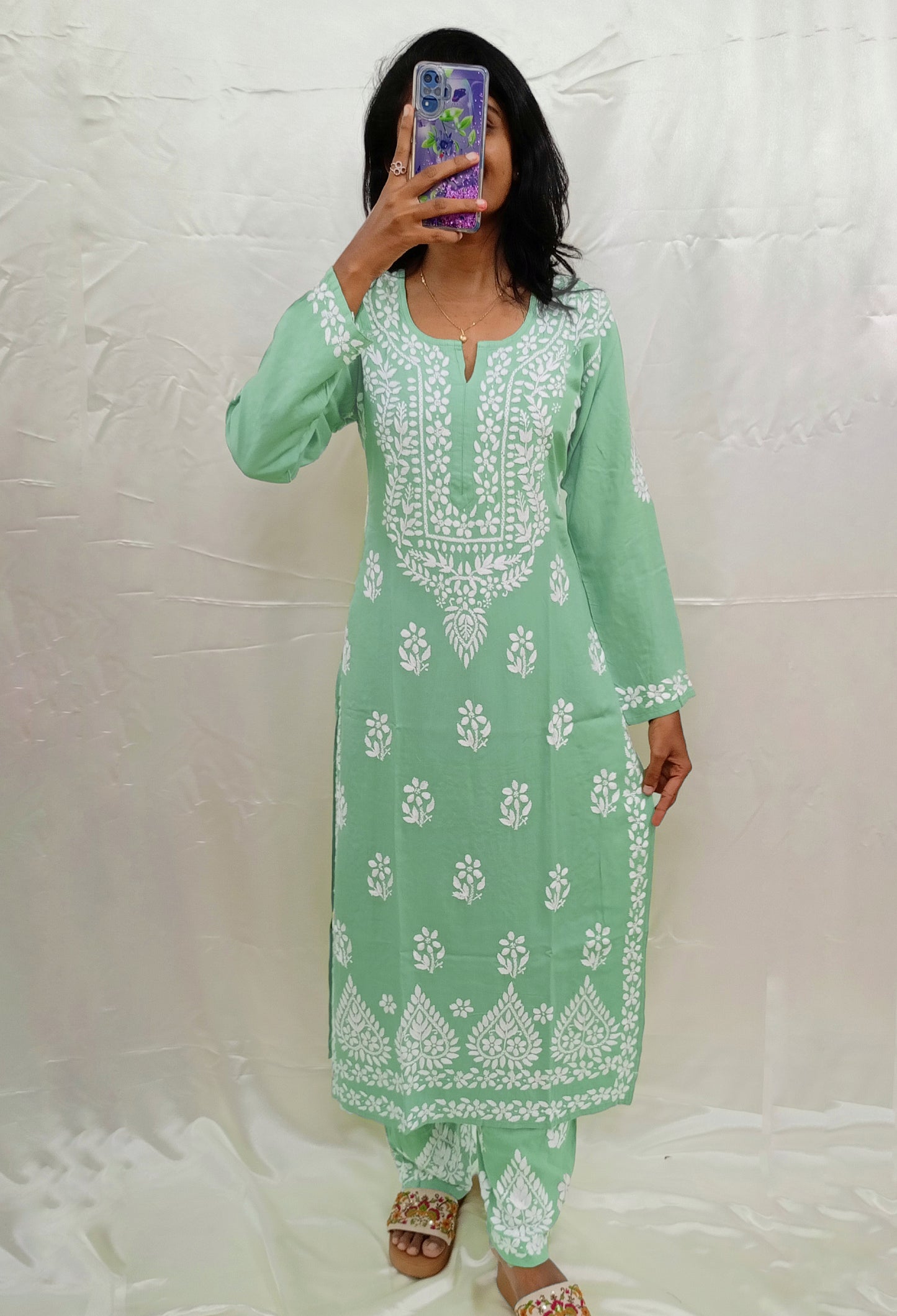 Modal Cotton White Work Pair In 3D Work