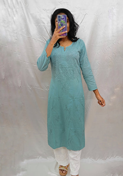 dobby cotton long kurti