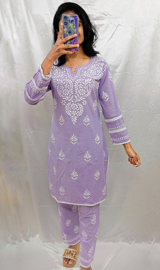 co-ord set in mul cotton