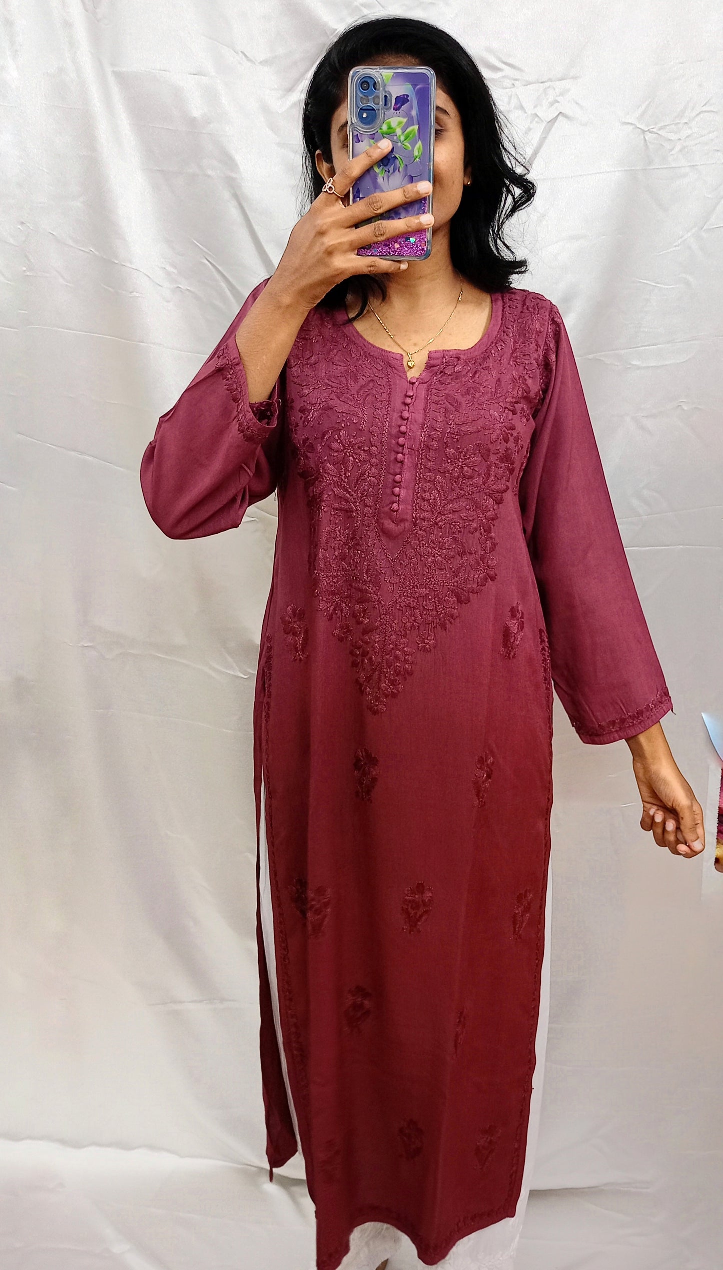 rayon cotton long kurti