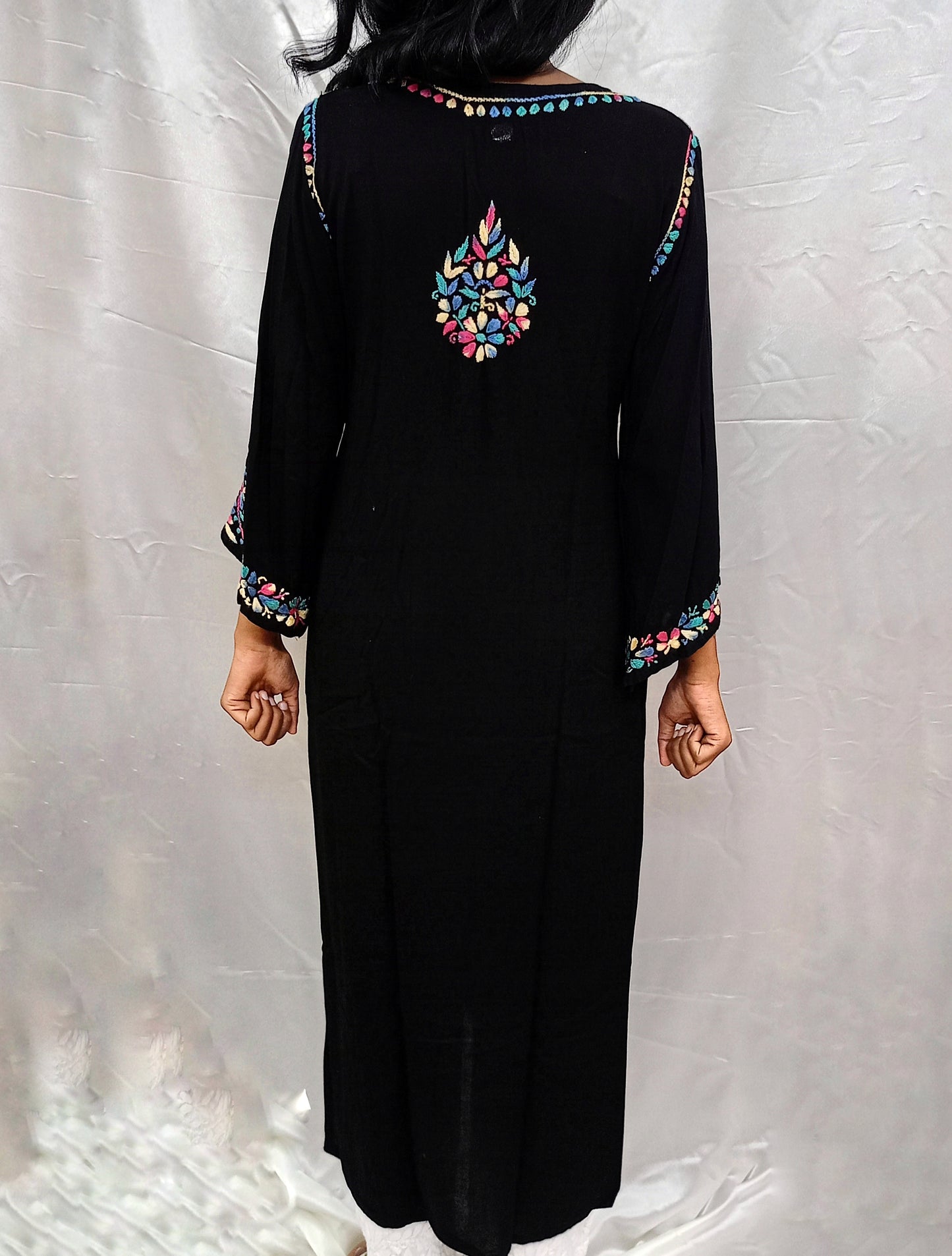 multi color black long kurti