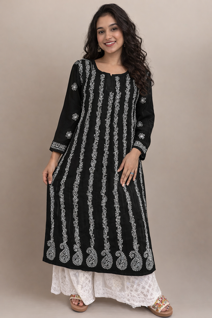 Georgette long Anarkali kurta with-liner