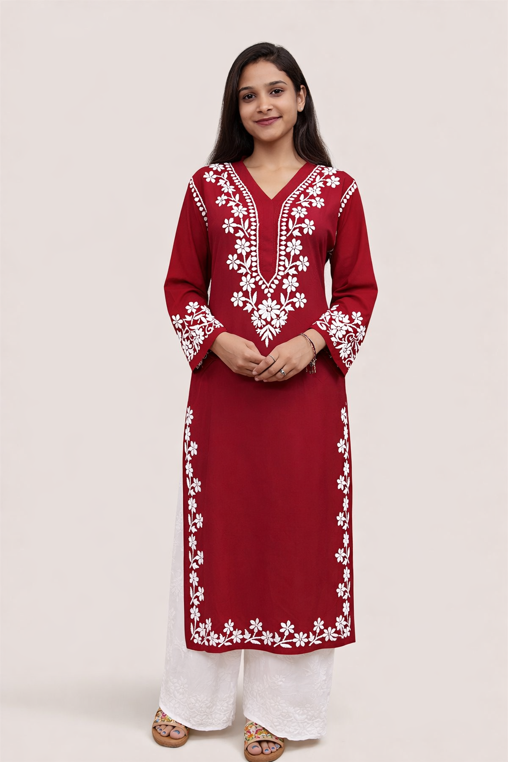 V neck modal long Kurta