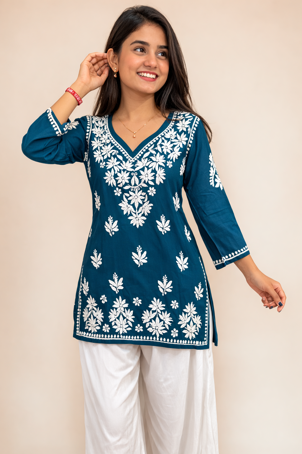 V neck modal short kurti
