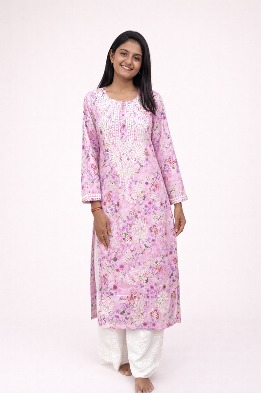 Cotton printed long kurta