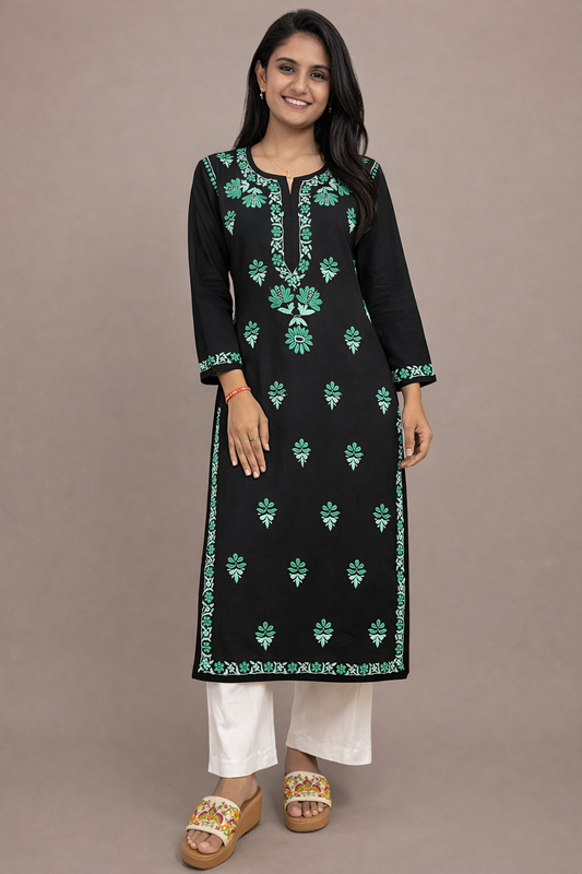 Black Multi colour modal long kurta