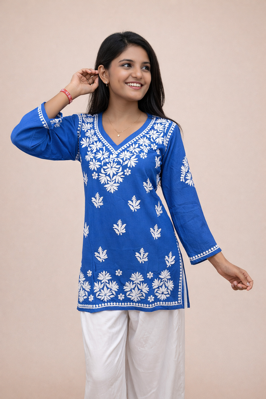 V neck modal short kurti