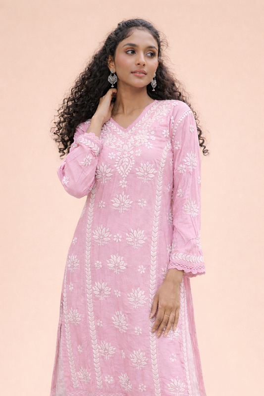 Chanderi silk 7D long Kurti