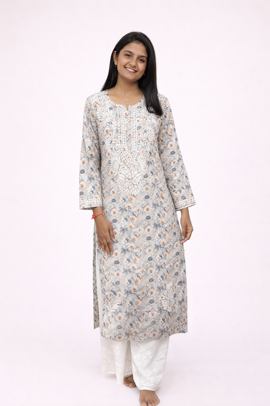 Cotton printed long kurta
