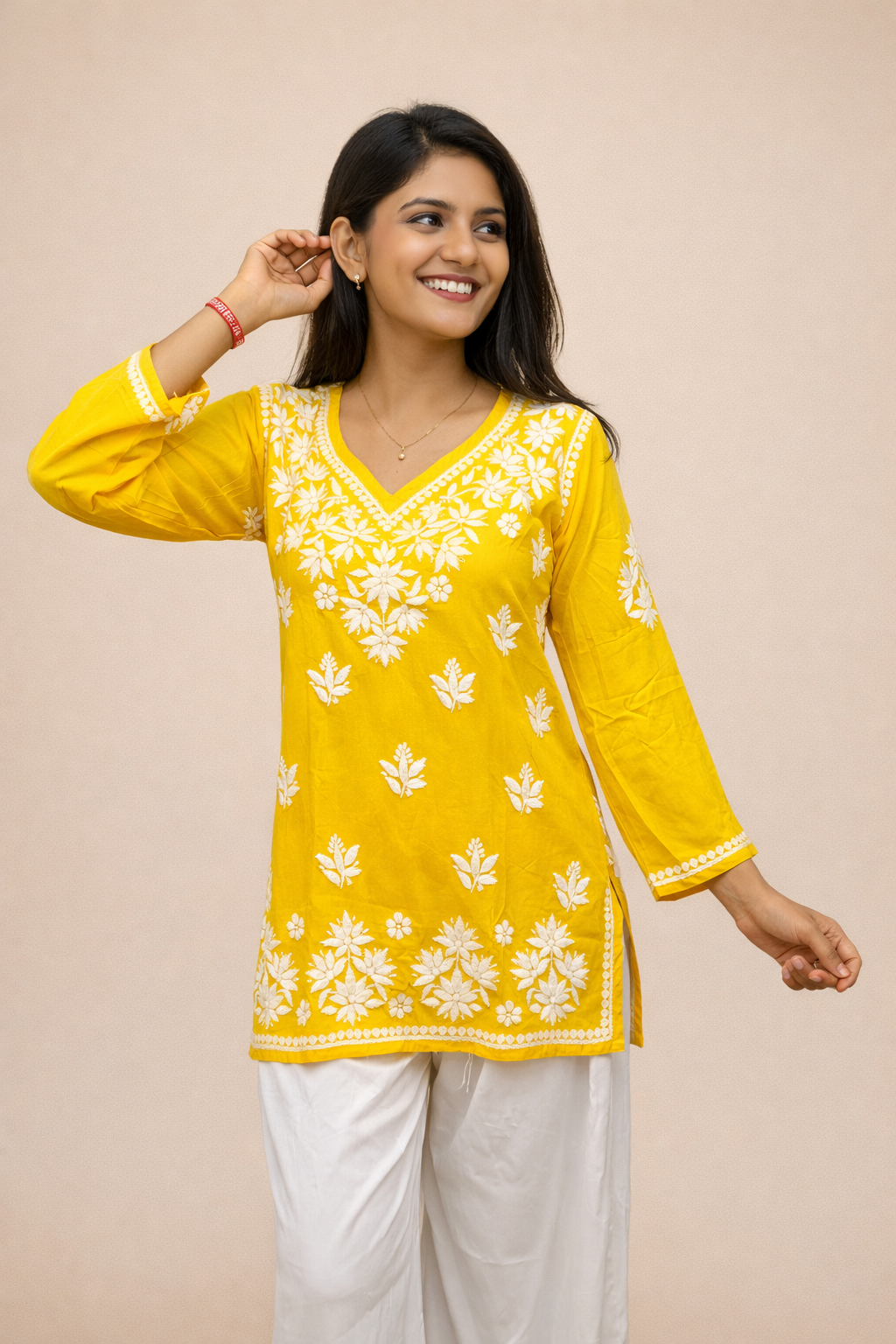V neck modal short kurti