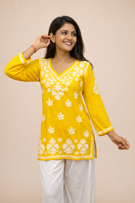 V neck modal short kurti