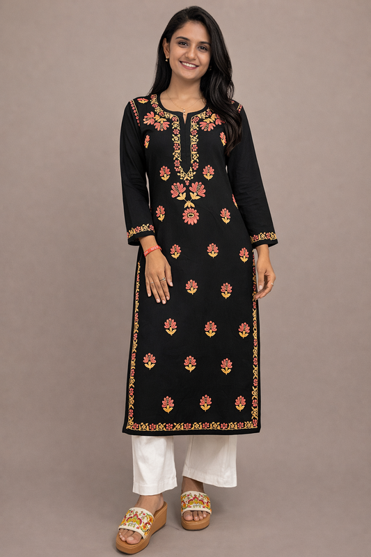 Black Multi colour modal long kurta