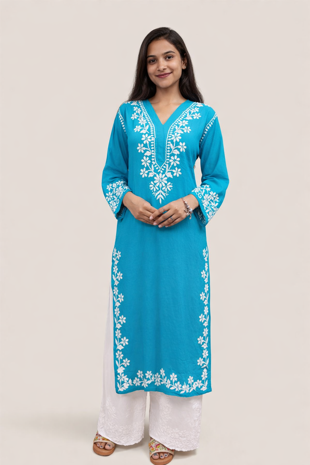 V neck modal long Kurta