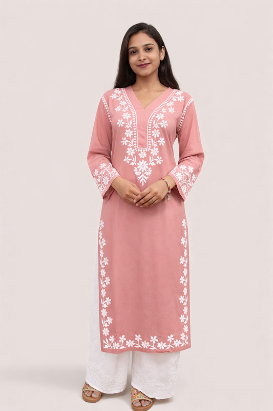 V neck modal long kurti