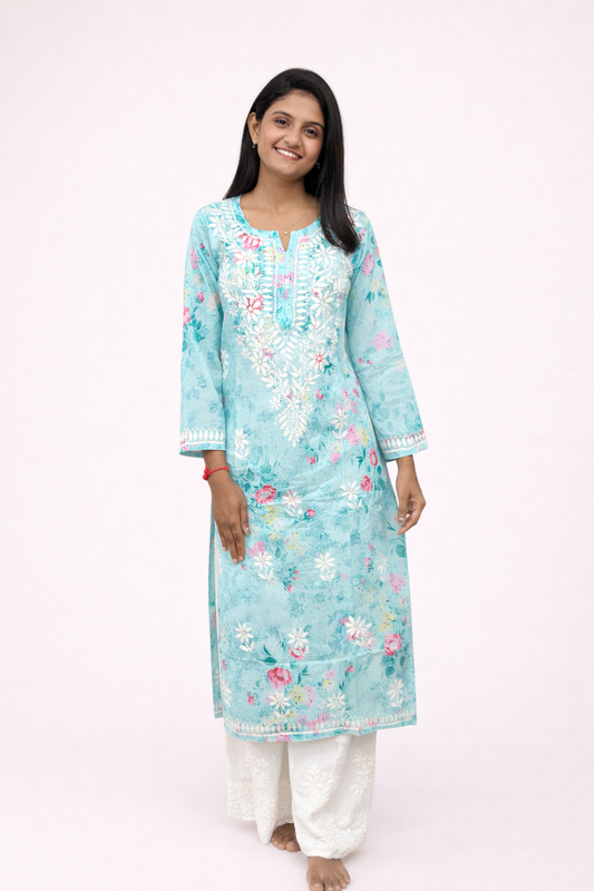 Cotton printed long kurta