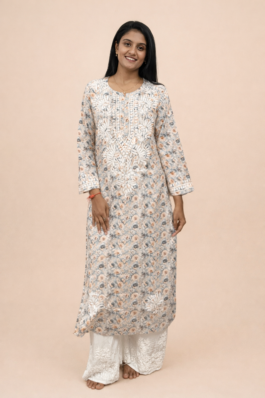 Cotton printed long kurta