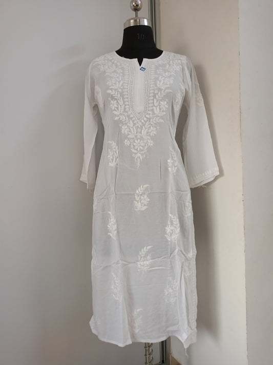 WHITE MODEL HEAVY HANDWORK KURTI