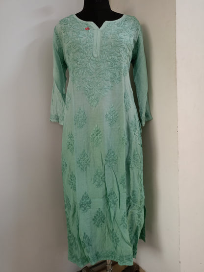 PURE MUSLIN SHADED HANDWORK KURTA
