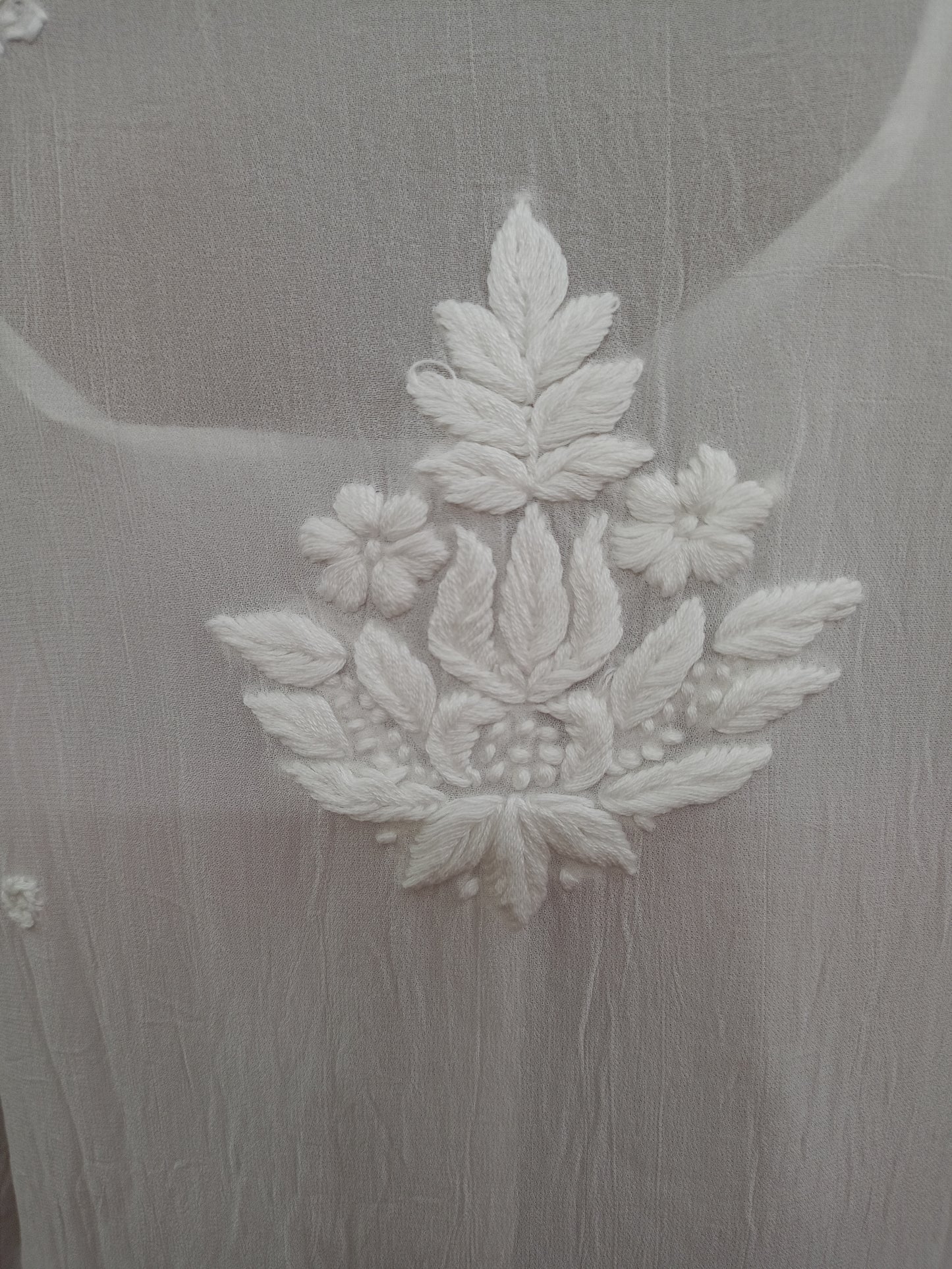 pure viscose fabric white colour long kurti