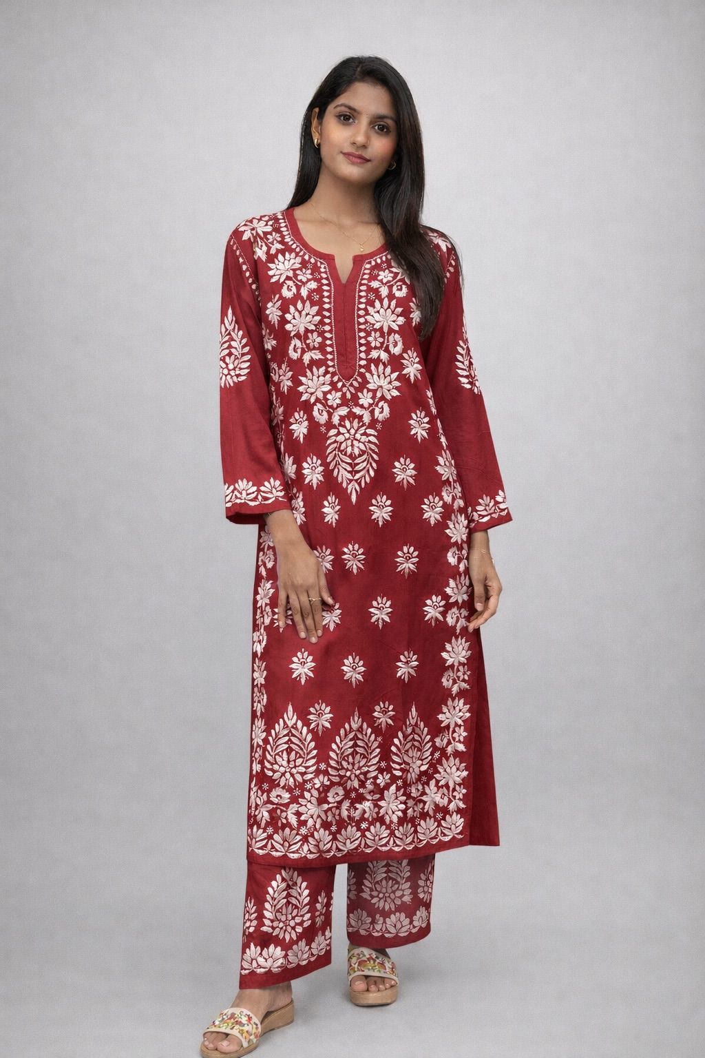 Modal Cotton White Work Pair In 3D Work