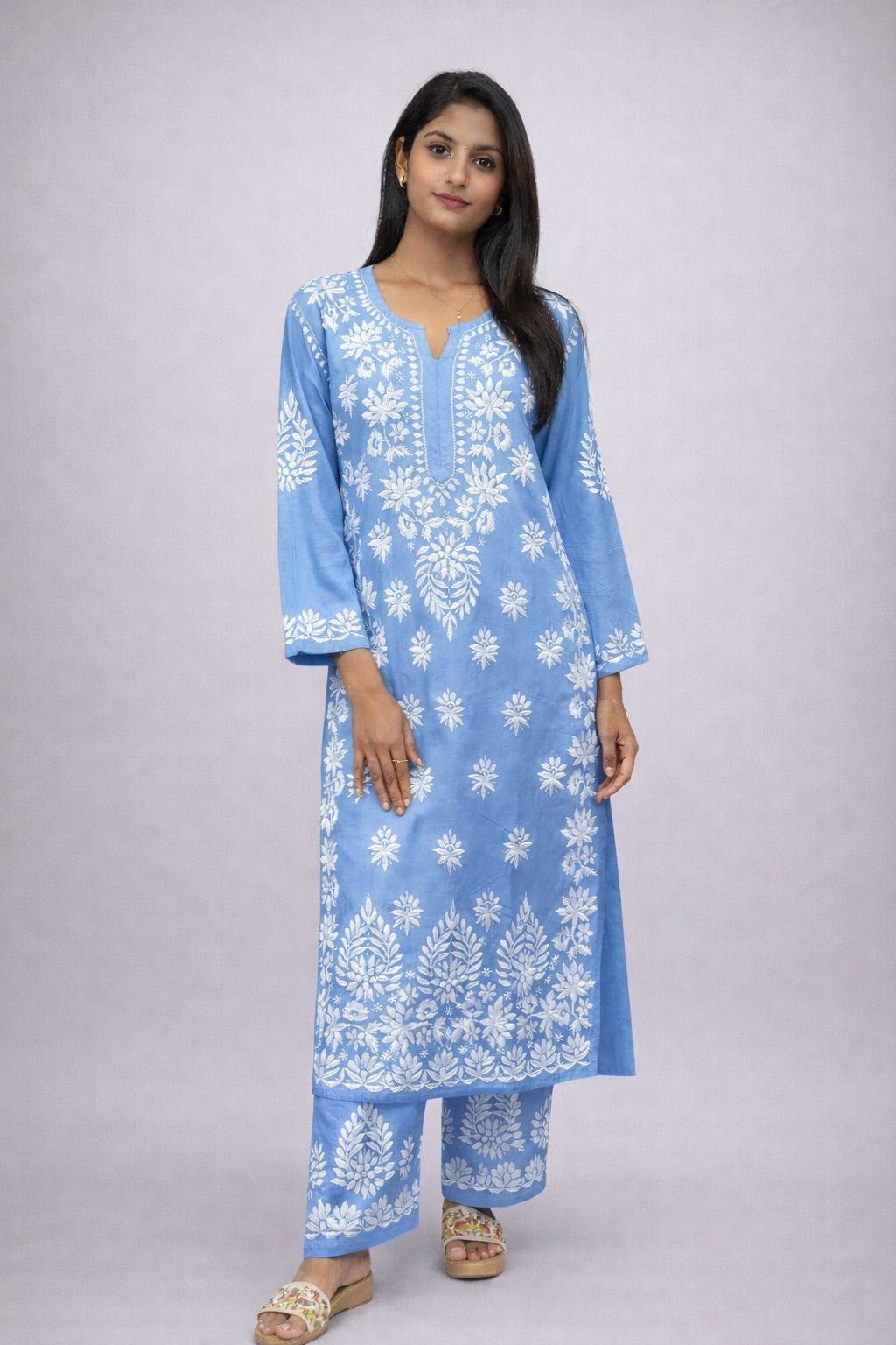 Modal Cotton White Work Pair In 3D Work