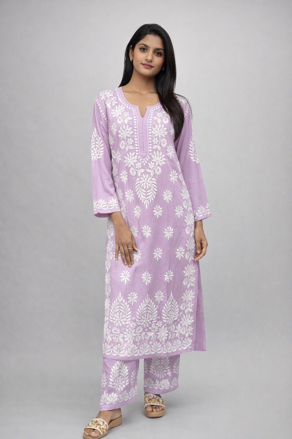 Modal Cotton White Work Pair In 3D Work