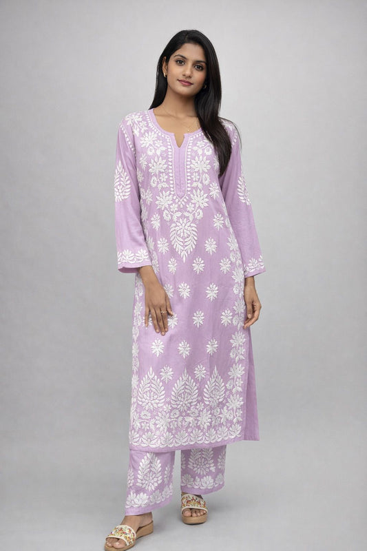 Modal Cotton White Work Pair In 3D Work