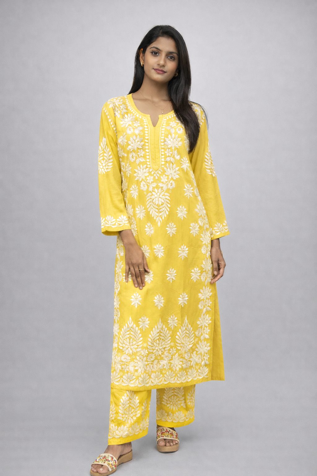 Modal Cotton White Work Pair In 3D Work