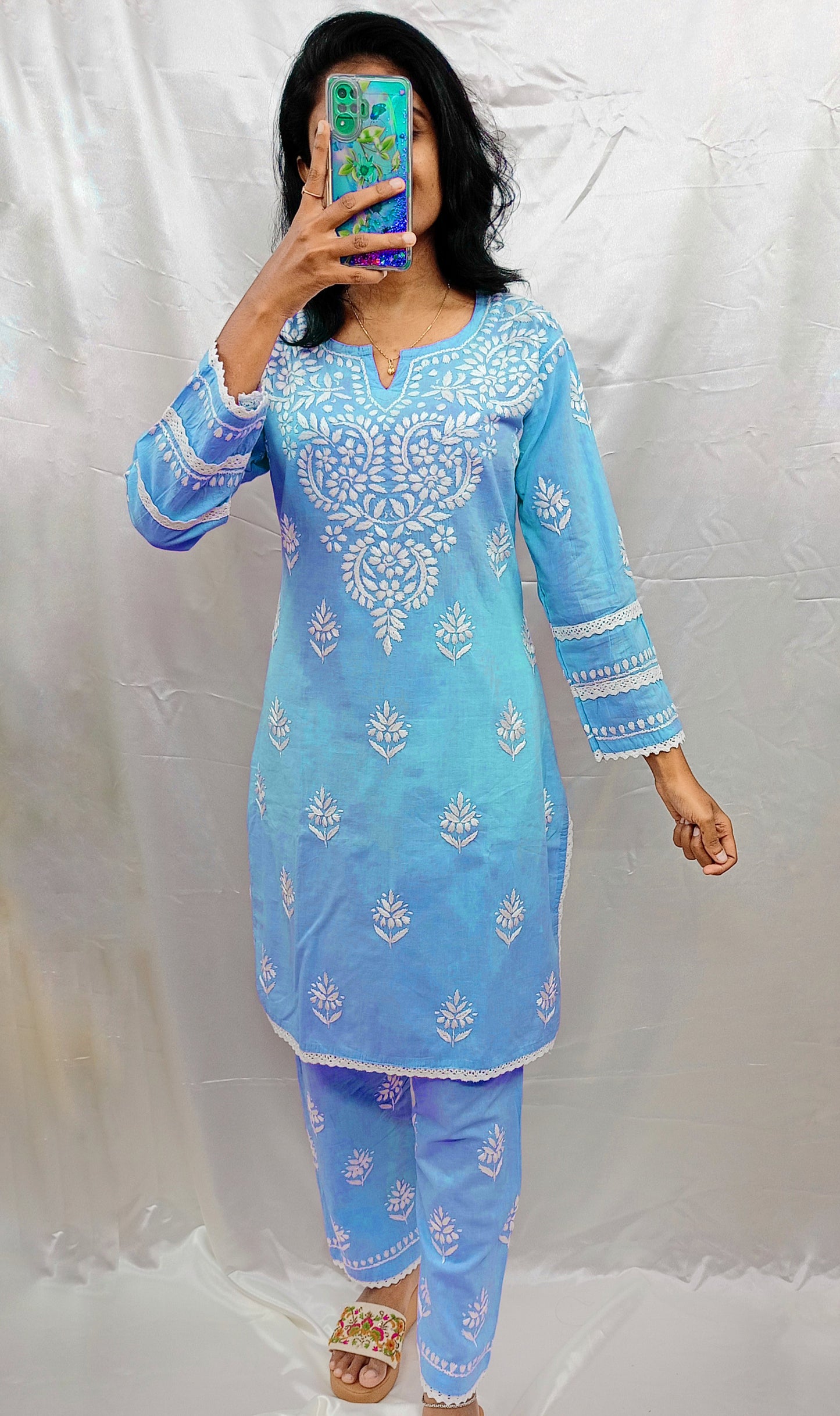 co-ord set in mul cotton