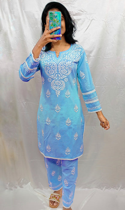 co-ord set in mul cotton