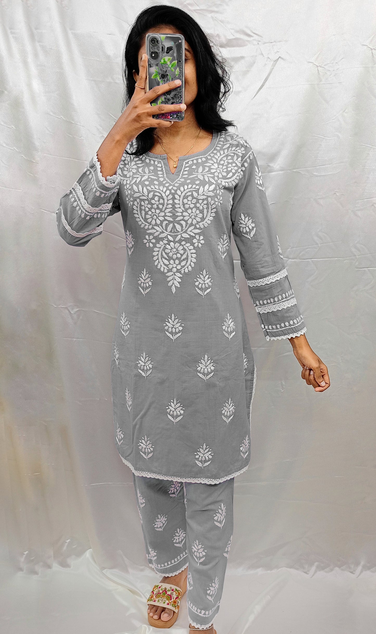 co-ord set in mul cotton