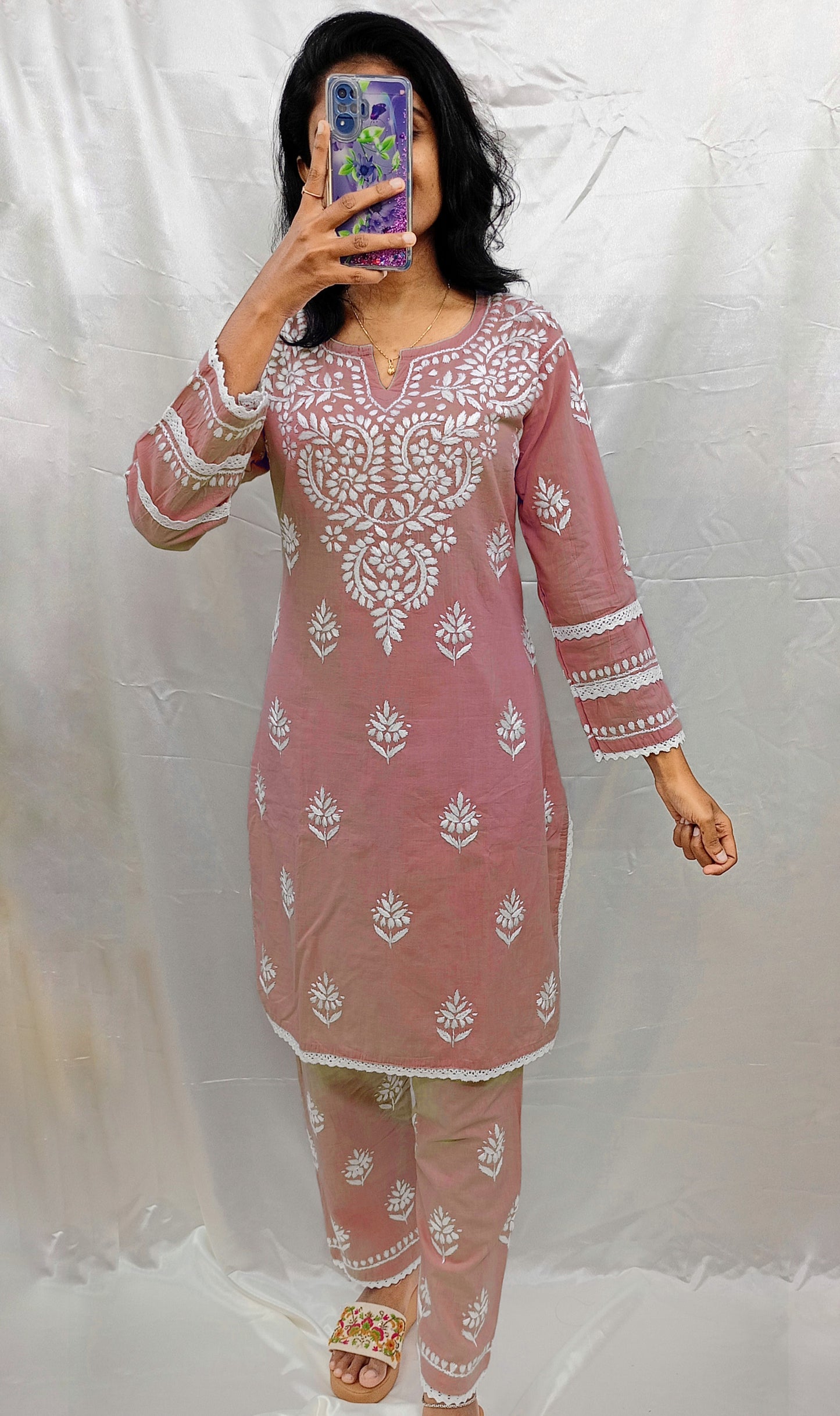 co-ord set in mul cotton