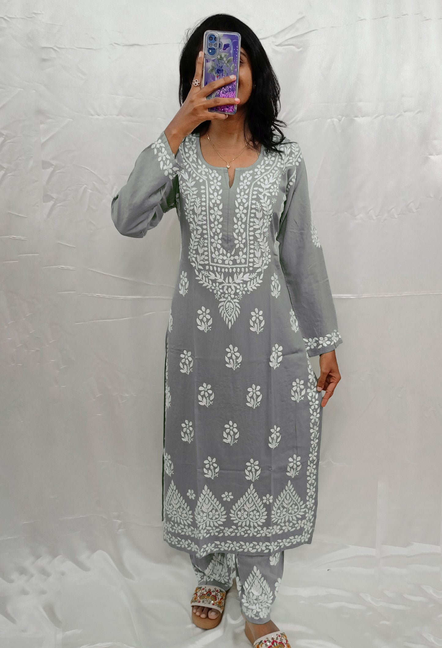 Modal Cotton White Work Pair In 3D Work