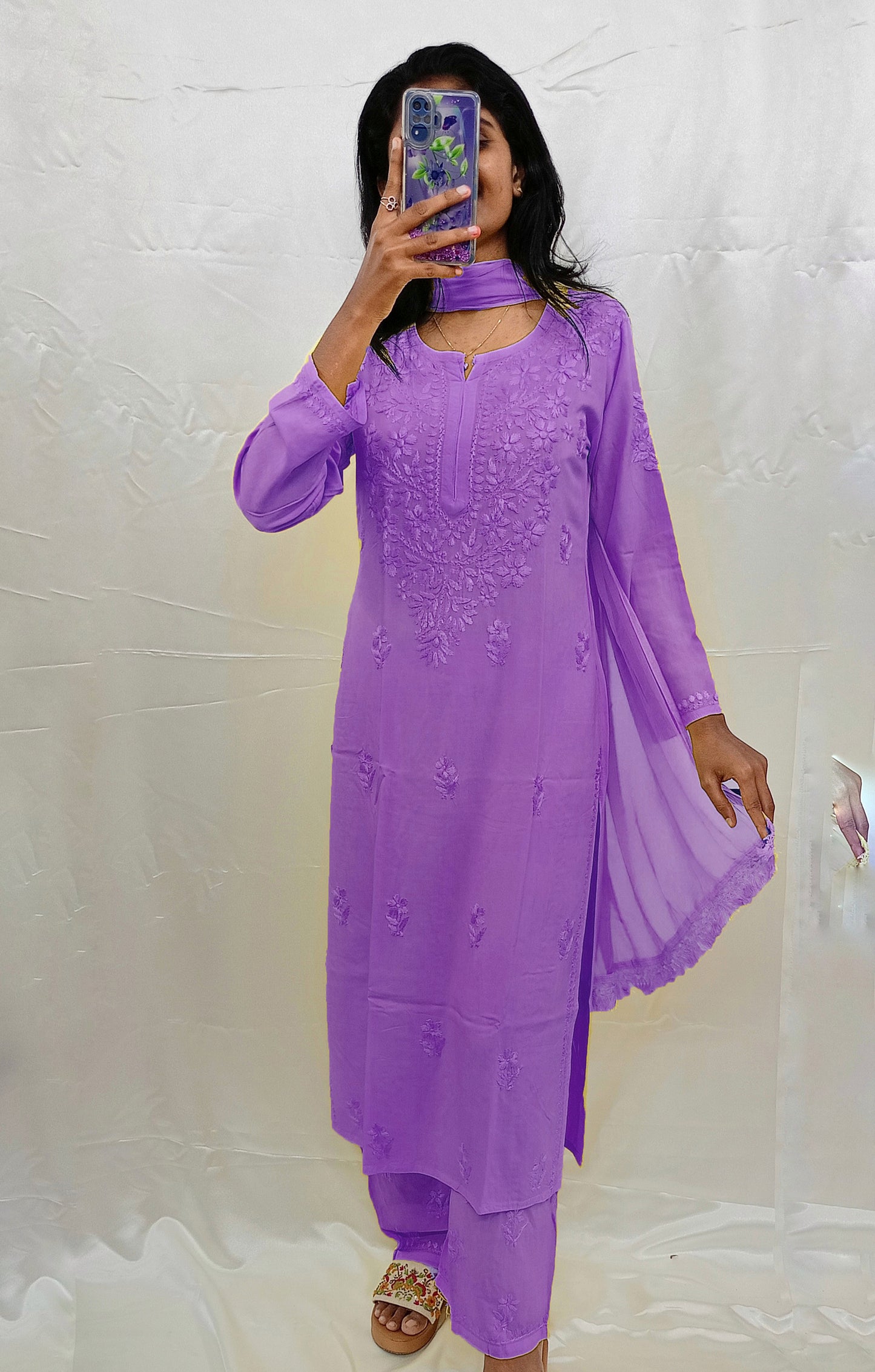 Rayon material dupatta bottom pair