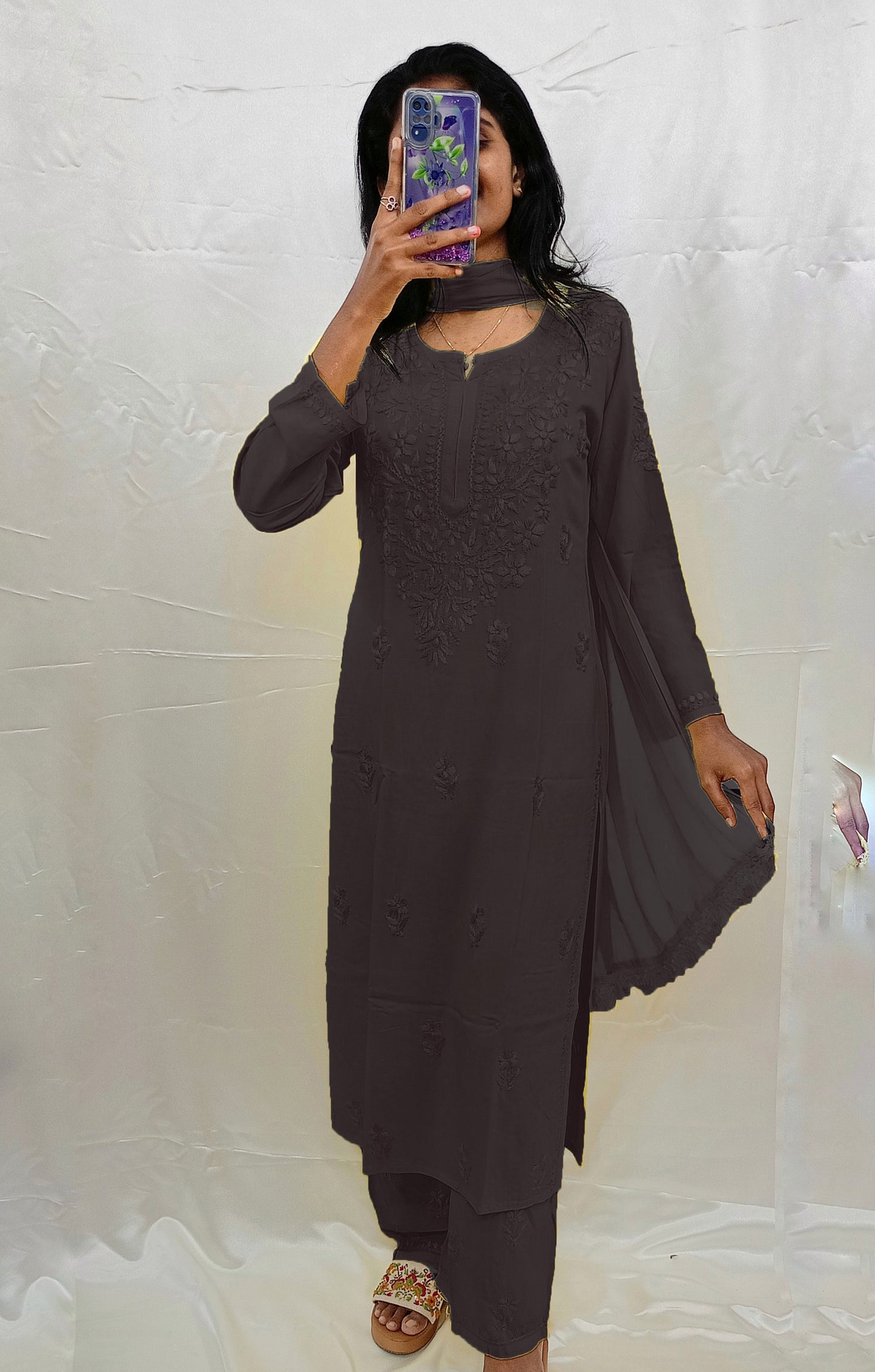 Rayon material dupatta bottom pair