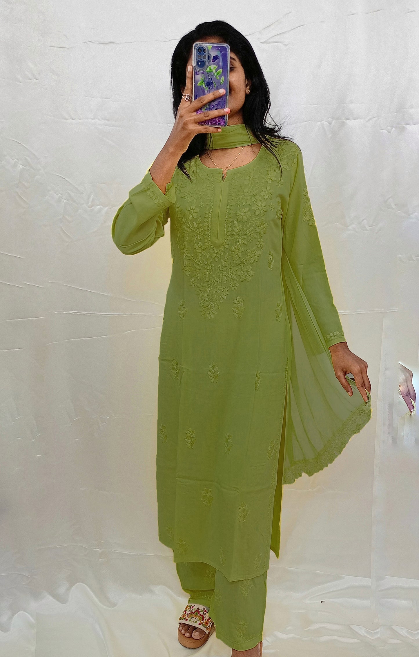 Rayon material dupatta bottom pair