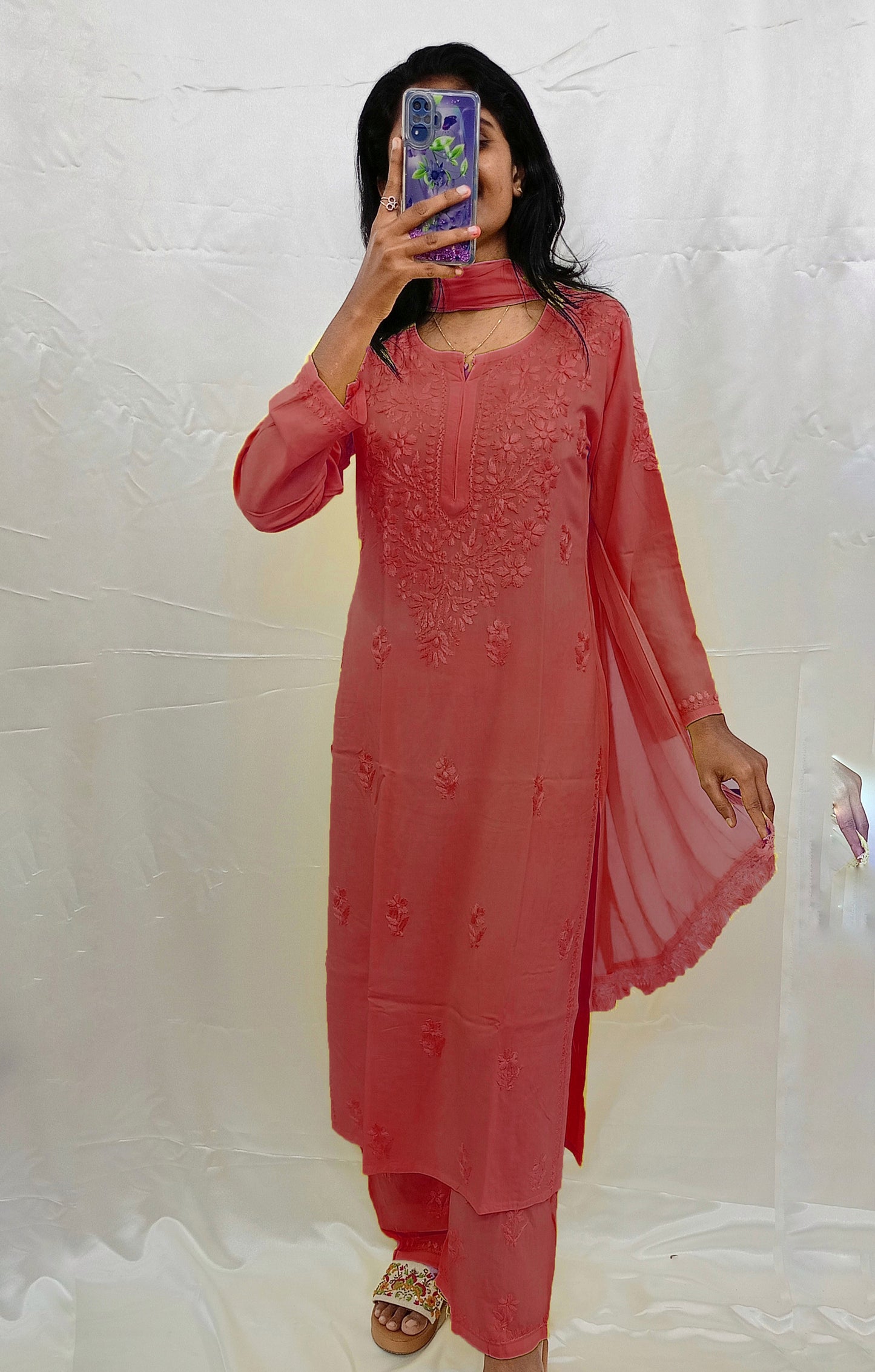 Rayon material dupatta bottom pair