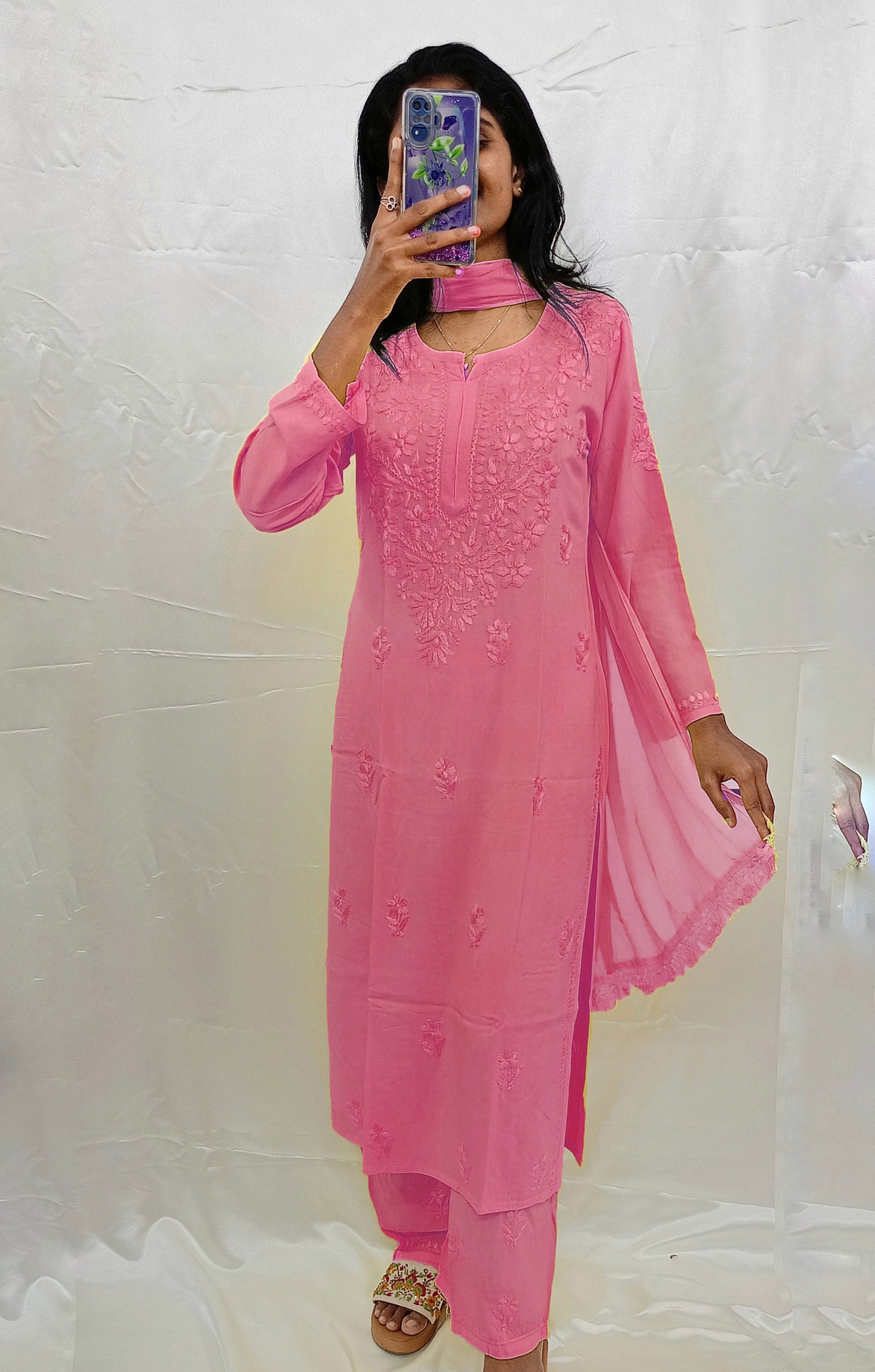 Rayon material dupatta bottom pair