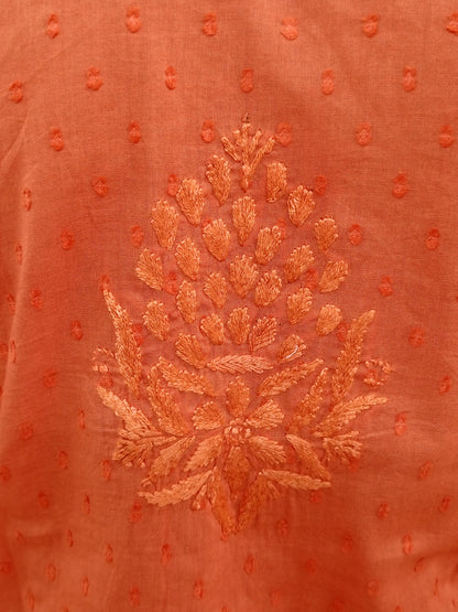 Angrakha Pattern Kurti In Mul Dobby Cotton Material