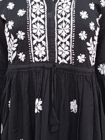 Peplum short kurti in black colour
